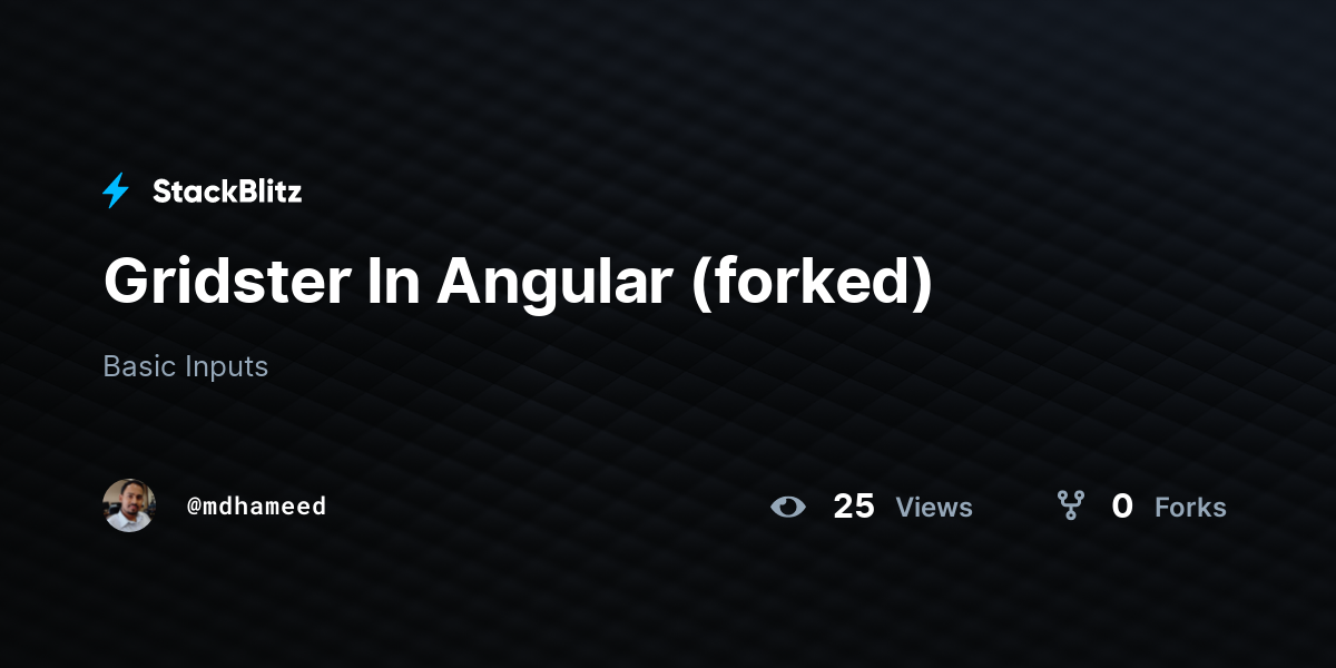 Gridster In Angular (forked) - StackBlitz