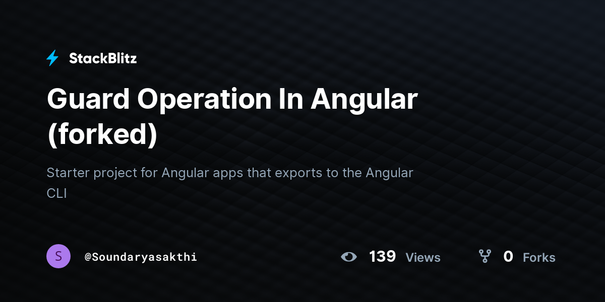 Guard Operation In Angular (forked) - StackBlitz