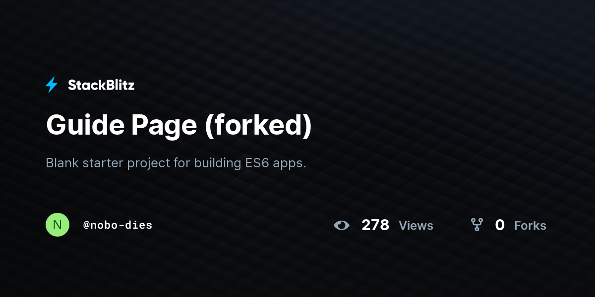 Guide Page (forked) - StackBlitz