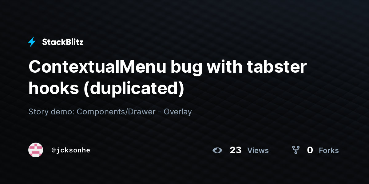 ContextualMenu bug with tabster hooks (duplicated) - StackBlitz