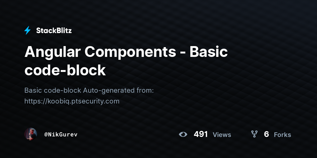Angular Components - Basic code-block - StackBlitz