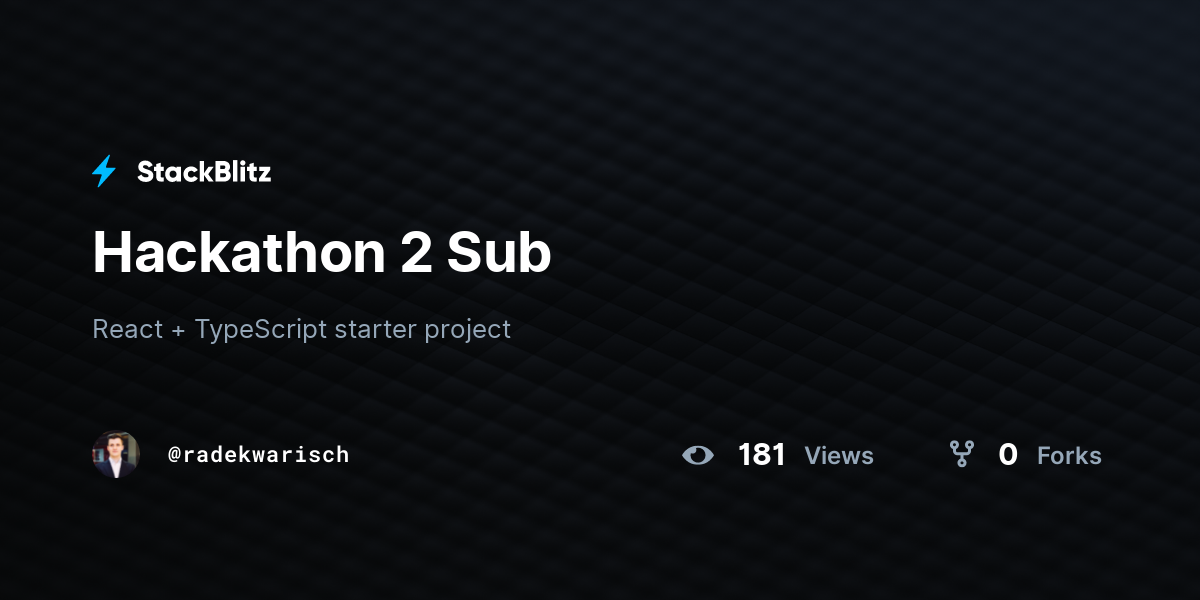 Hackathon 2 Sub - StackBlitz