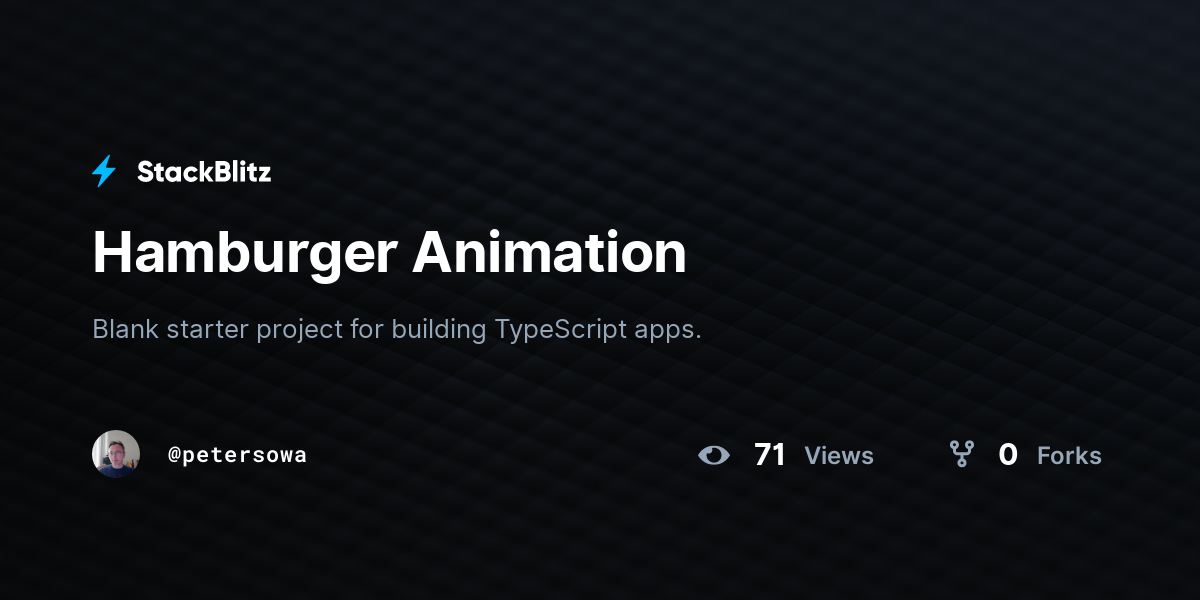 Hamburger Animation - StackBlitz
