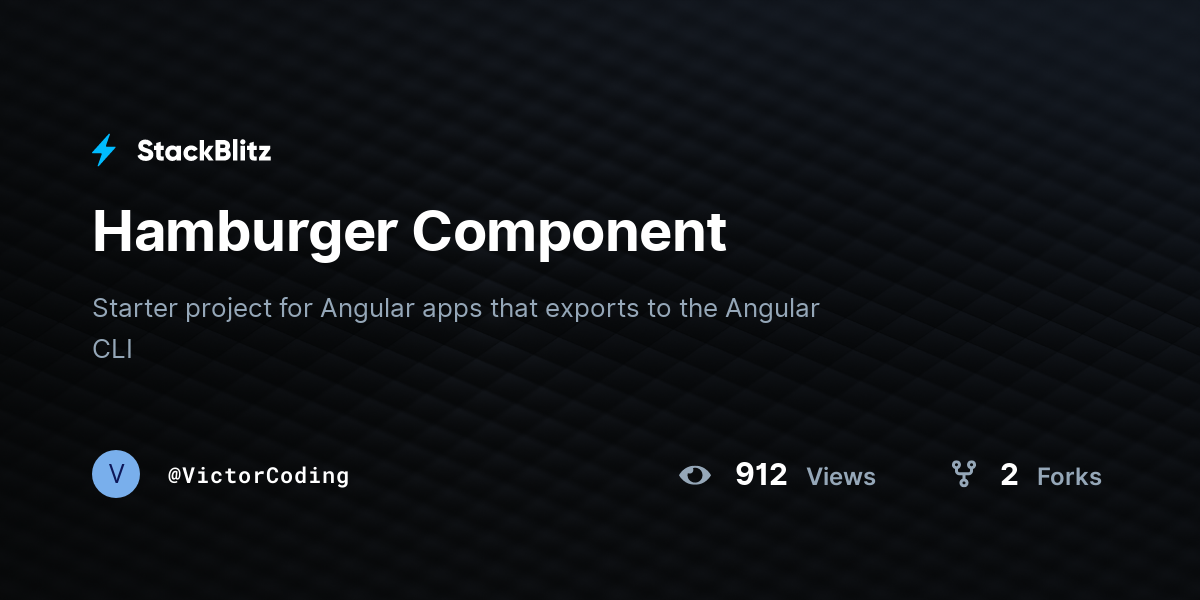 Hamburger Component - StackBlitz