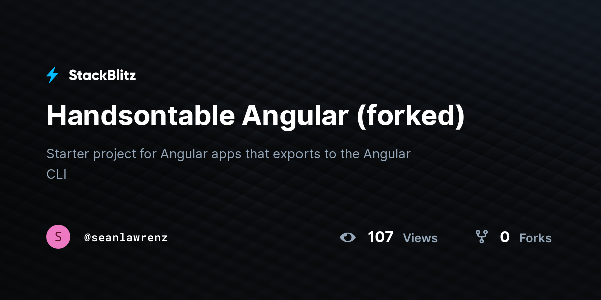 Handsontable Angular (forked) - StackBlitz