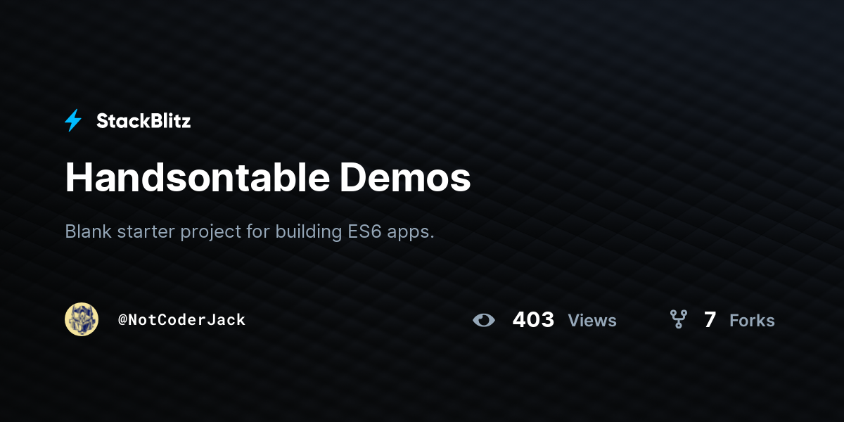 Handsontable Demos - StackBlitz
