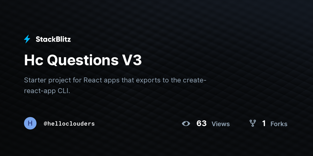 Hc Questions V3 - StackBlitz