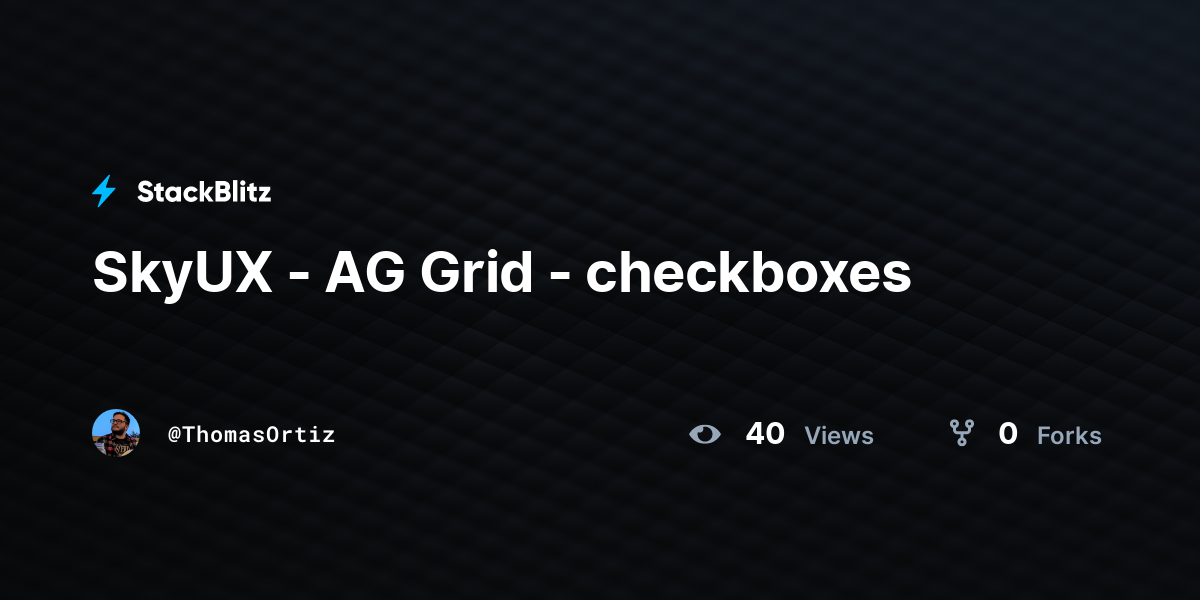 SkyUX - AG Grid - checkboxes - StackBlitz