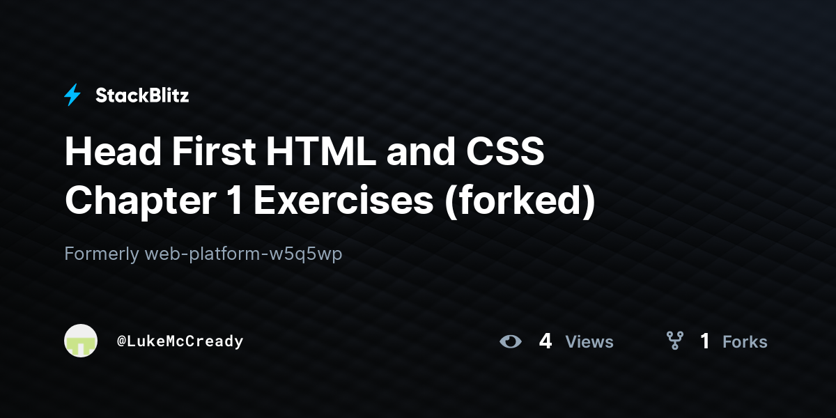 Head First HTML and CSS Chapter 1 Exercises (forked) - StackBlitz