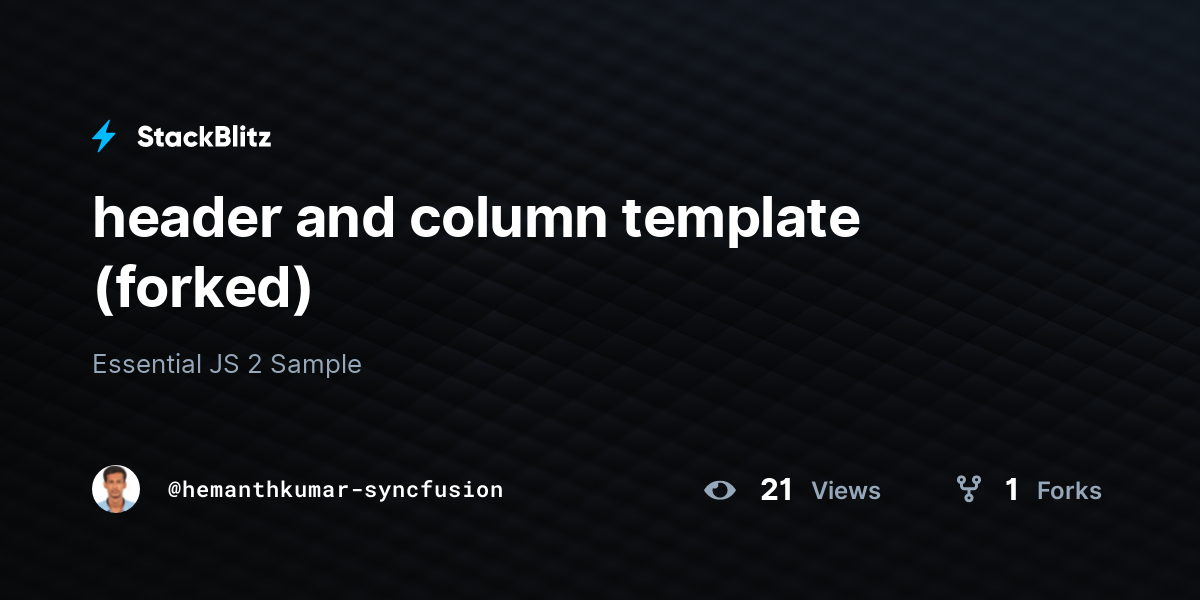 header and column template (forked) - StackBlitz