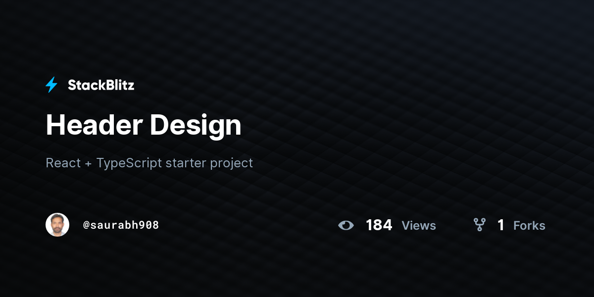 Header Design - StackBlitz