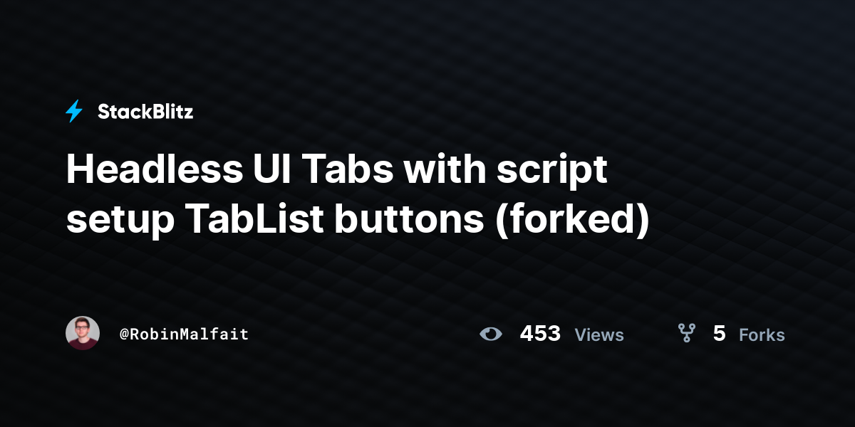 Headless UI Tabs with script setup TabList buttons (forked) - StackBlitz