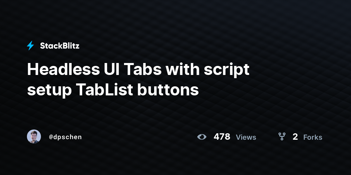 Headless UI Tabs with script setup TabList buttons - StackBlitz