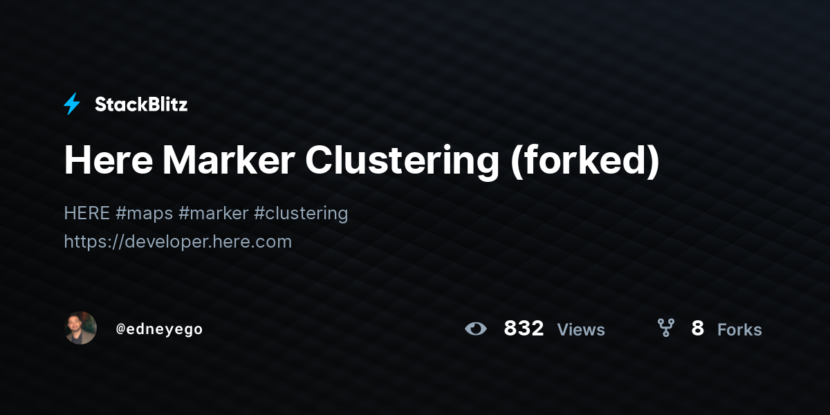 Here Marker Clustering (forked) - StackBlitz