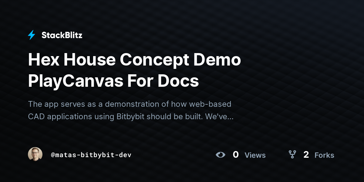 Hex House Concept Demo PlayCanvas For Docs - StackBlitz