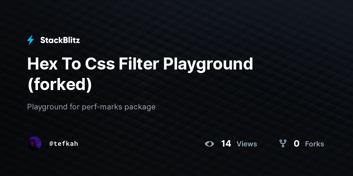 Hex To Css Filter Playground (forked) - StackBlitz
