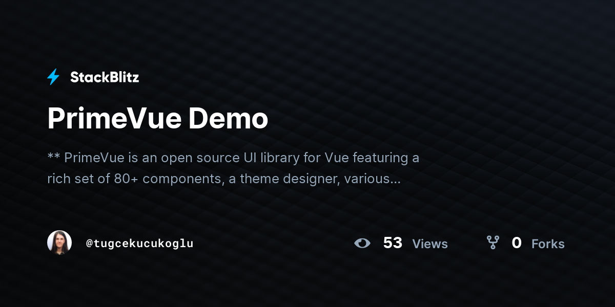 PrimeVue Demo - StackBlitz