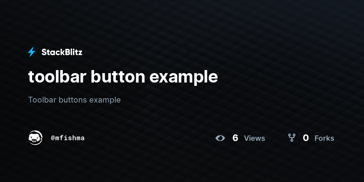 toolbar button example - StackBlitz