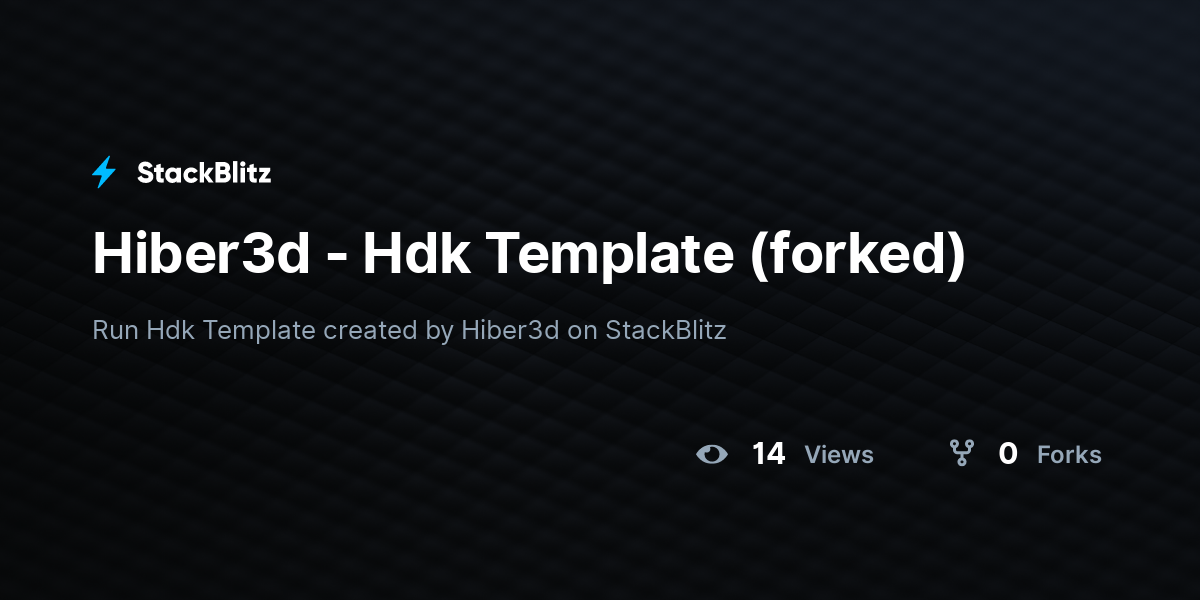 Hiber3d - Hdk Template (forked) - StackBlitz