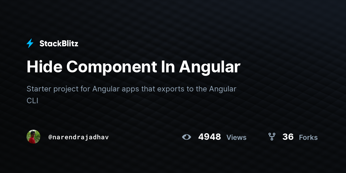 Hide Component In Angular - StackBlitz