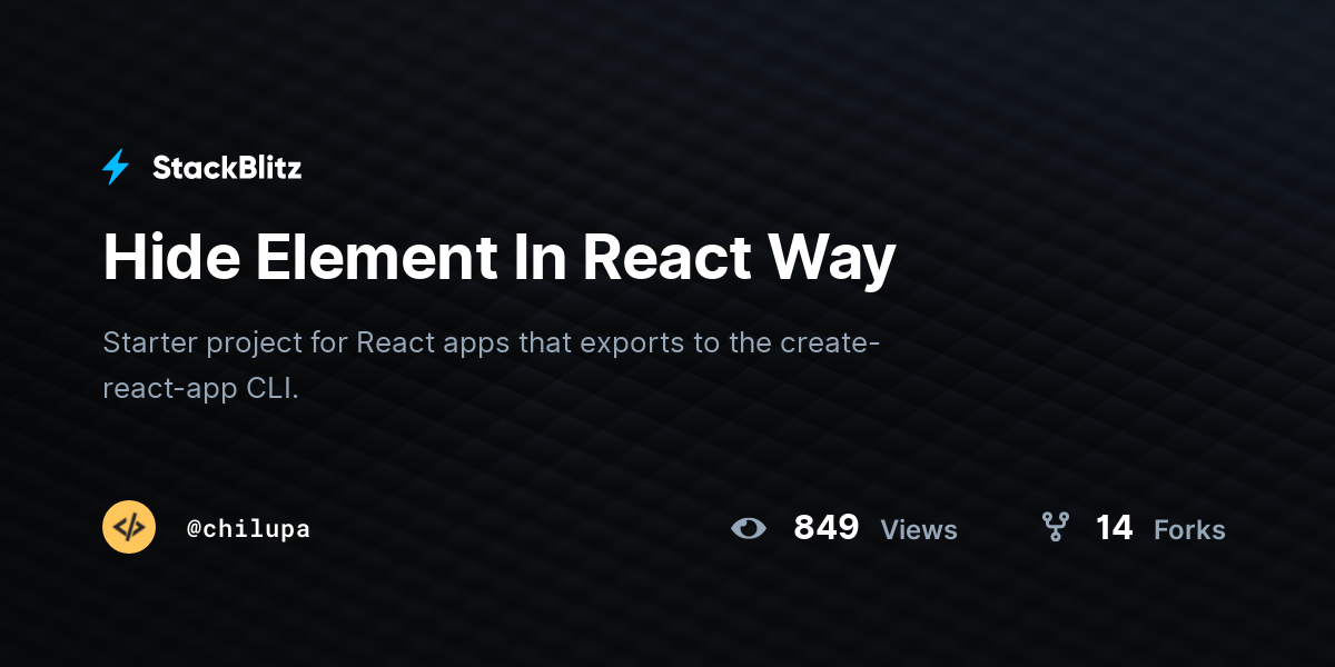 Hide Element In React Way - StackBlitz