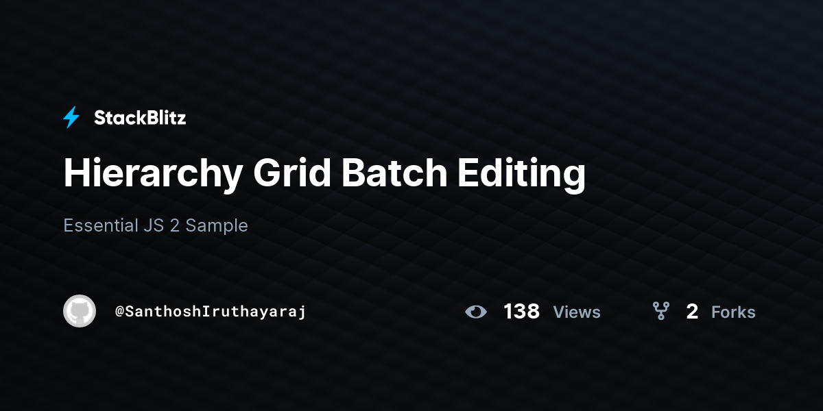 Hierarchy Grid Batch Editing - StackBlitz