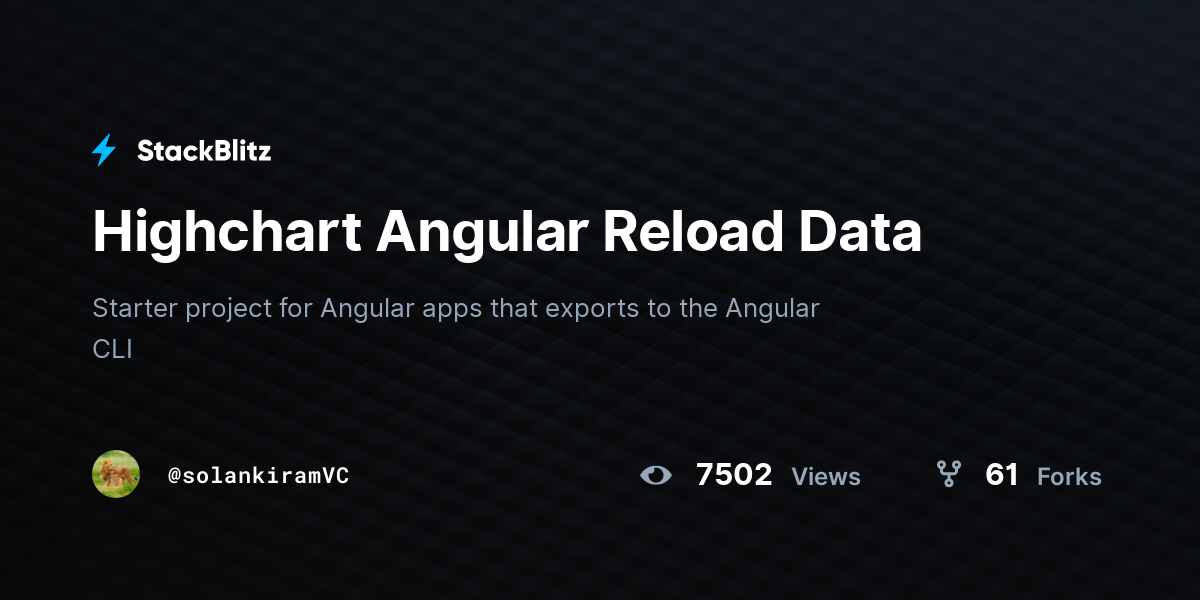 Highchart Angular Reload Data - StackBlitz