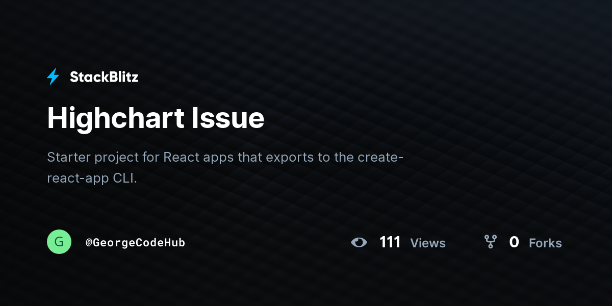 Highchart Issue - StackBlitz