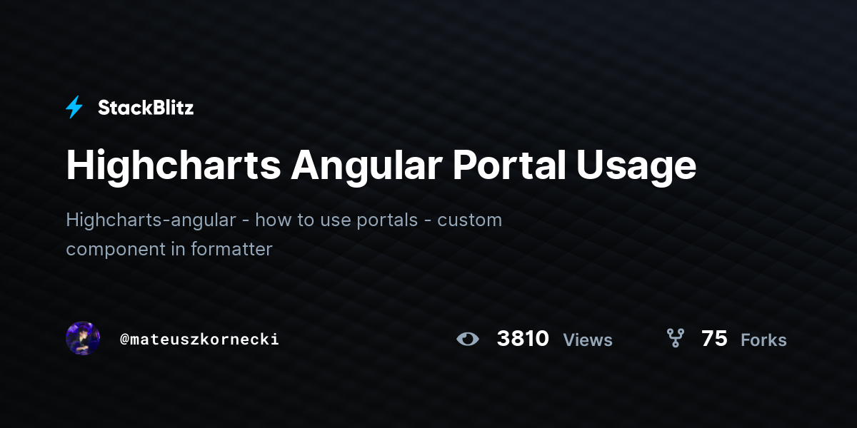 Highcharts Angular Portal Usage - StackBlitz