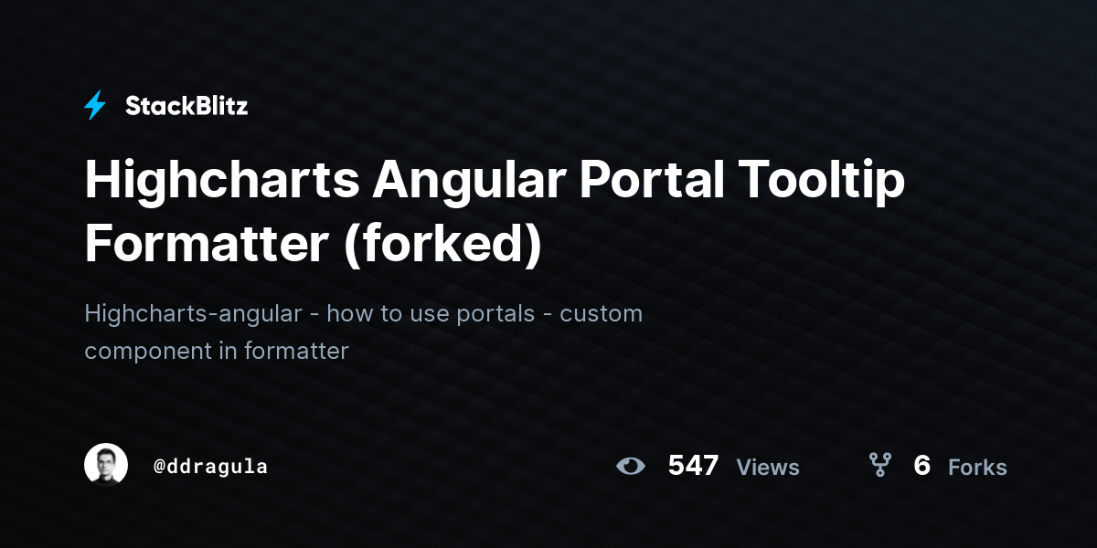 Highcharts Angular Portal Tooltip Formatter (forked) - StackBlitz