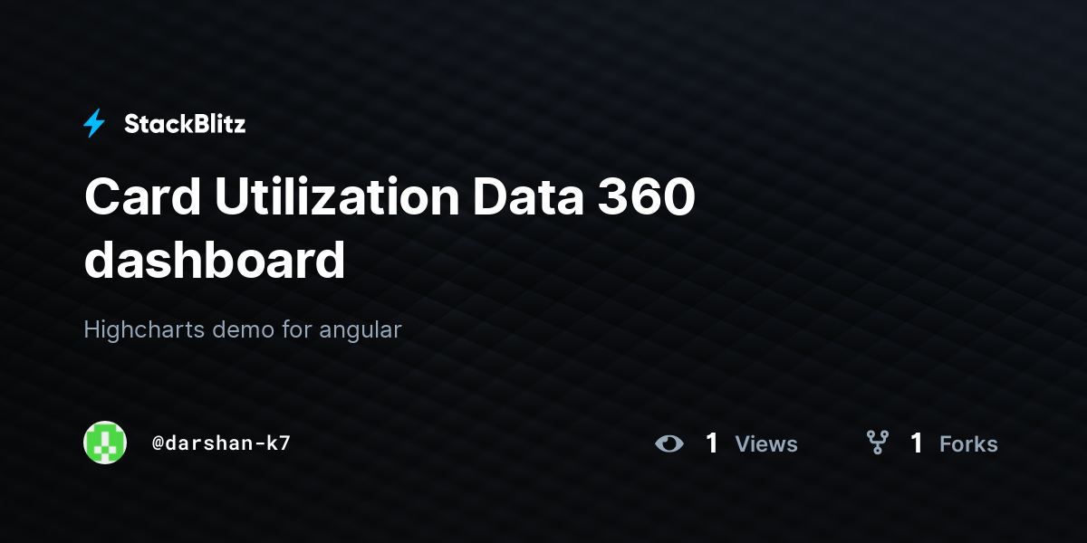 Card Utilization Data 360 dashboard - StackBlitz