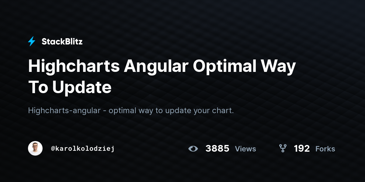 Highcharts Angular Optimal Way To Update - StackBlitz