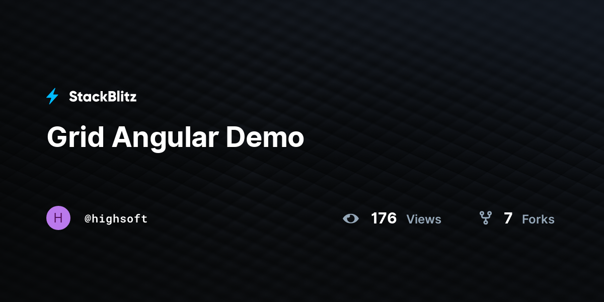 Grid Angular Demo - StackBlitz