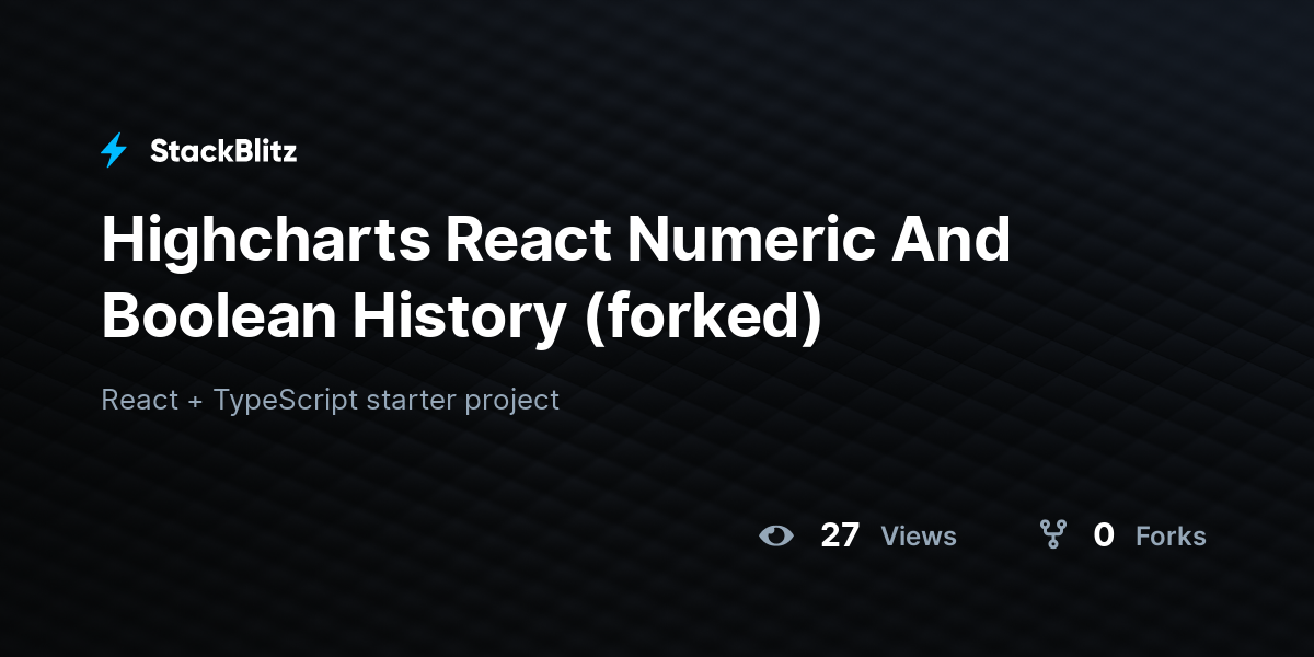 Highcharts React Numeric And Boolean History (forked) - StackBlitz