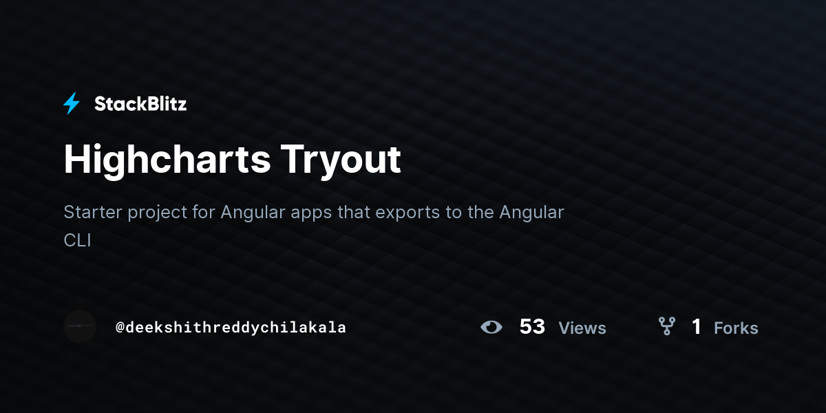 Highcharts Tryout - StackBlitz