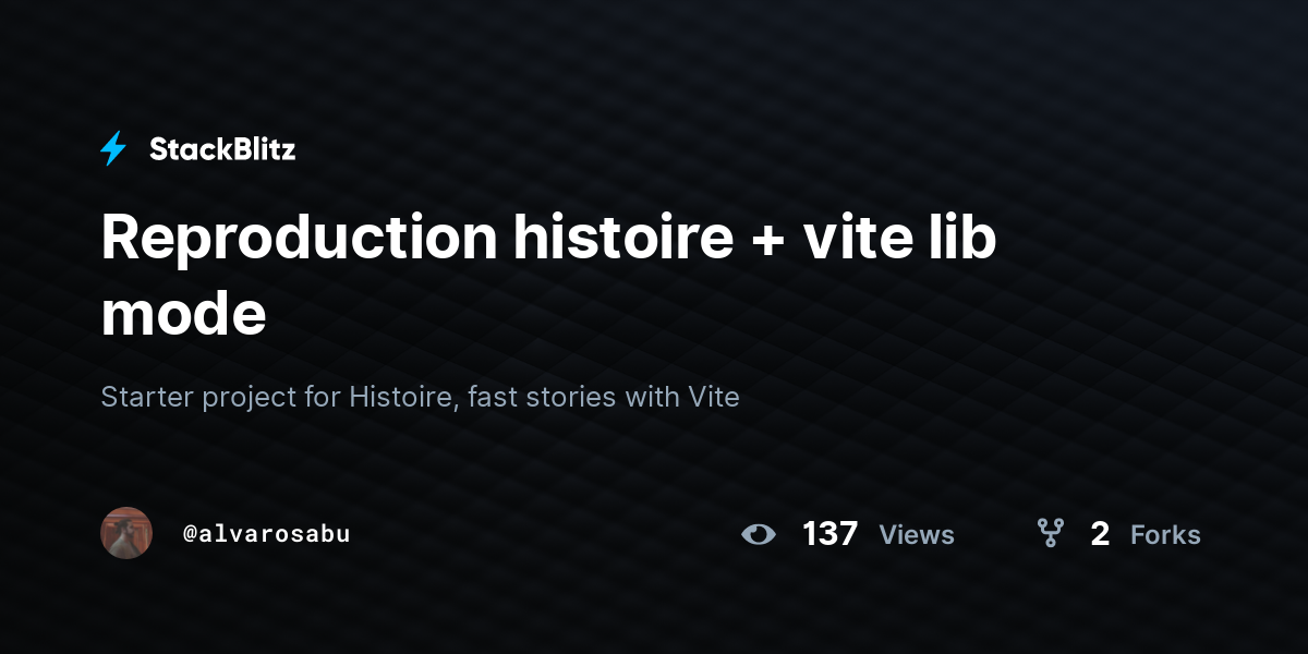 Reproduction histoire + vite lib mode - StackBlitz