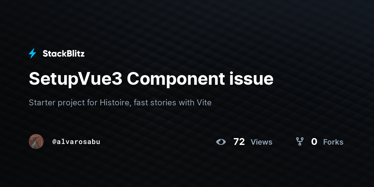 SetupVue3 Component issue - StackBlitz