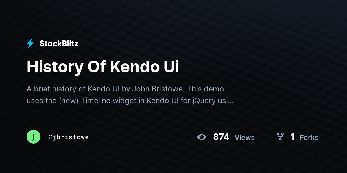 History Of Kendo Ui - StackBlitz