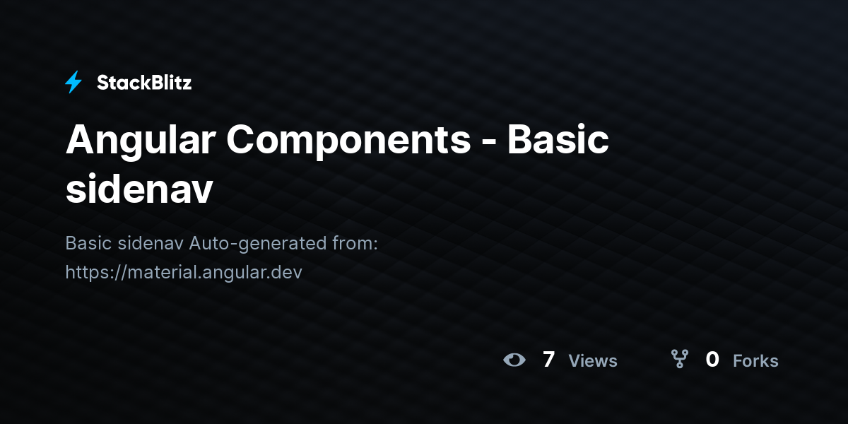 Angular Components - Basic sidenav - StackBlitz