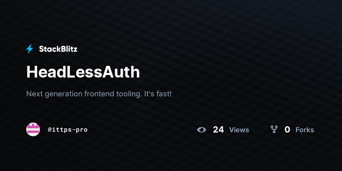HeadLessAuth - StackBlitz