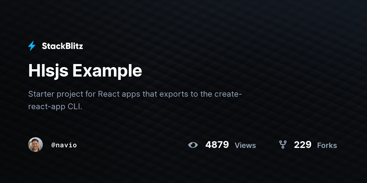 Hlsjs Example - StackBlitz