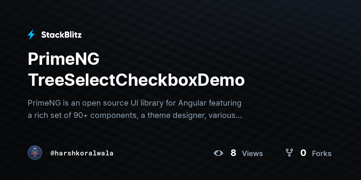 PrimeNG TreeSelectCheckboxDemo - StackBlitz