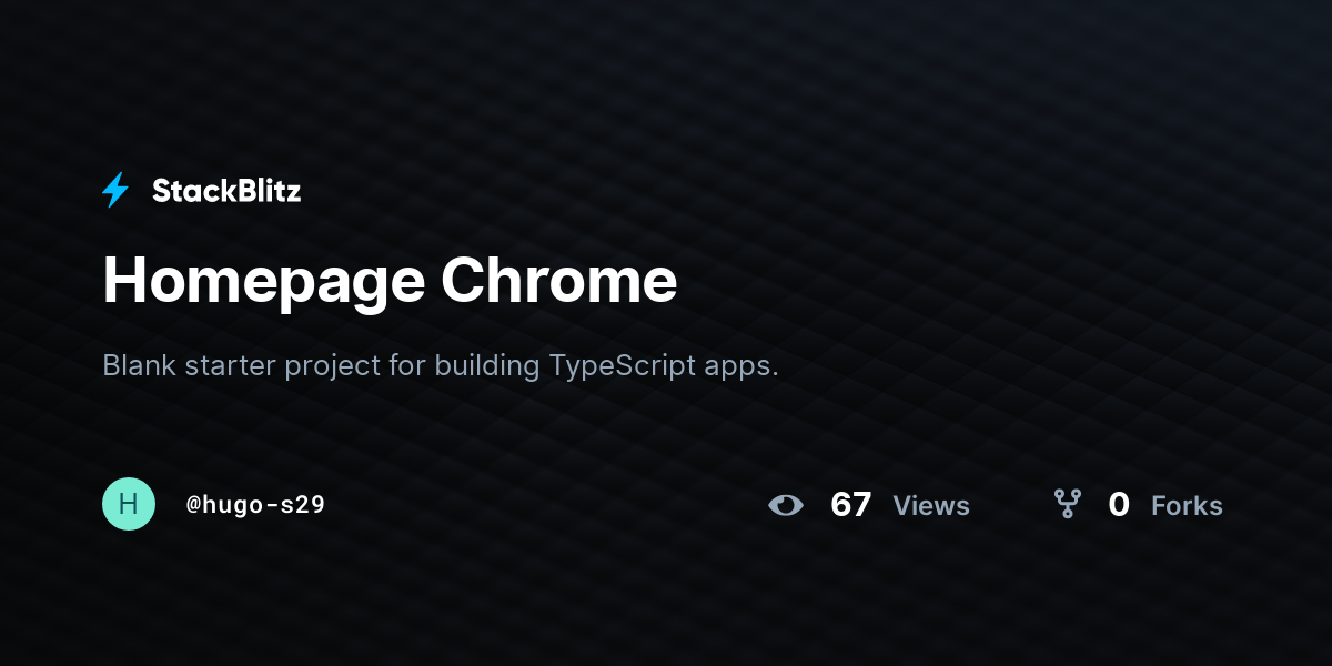 Homepage Chrome - StackBlitz