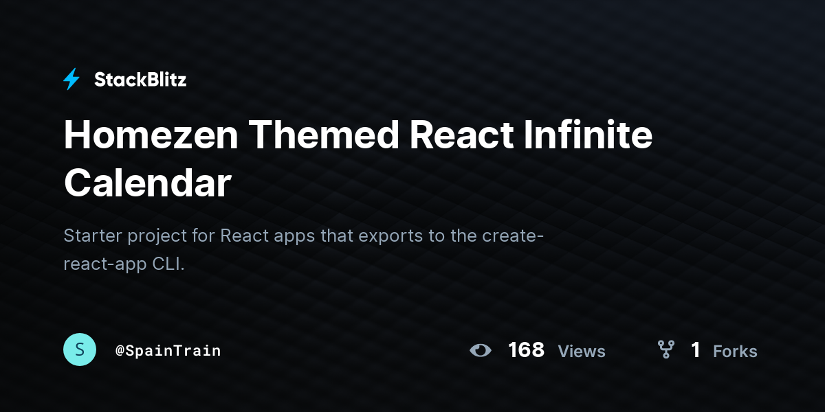 Homezen Themed React Infinite Calendar - StackBlitz