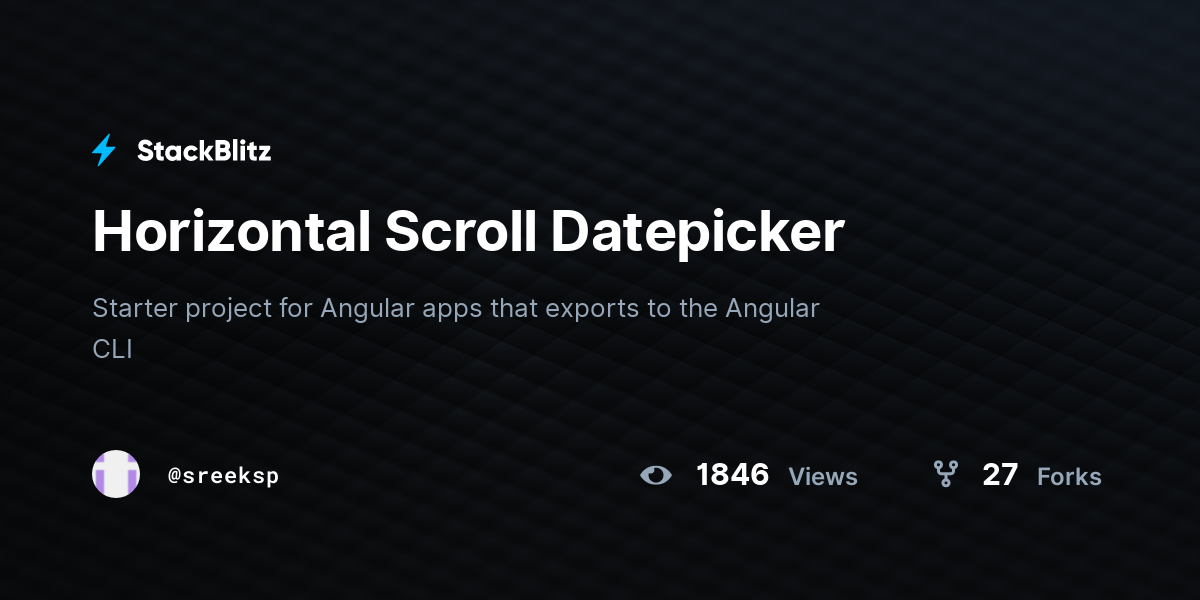 Horizontal Scroll Datepicker - StackBlitz