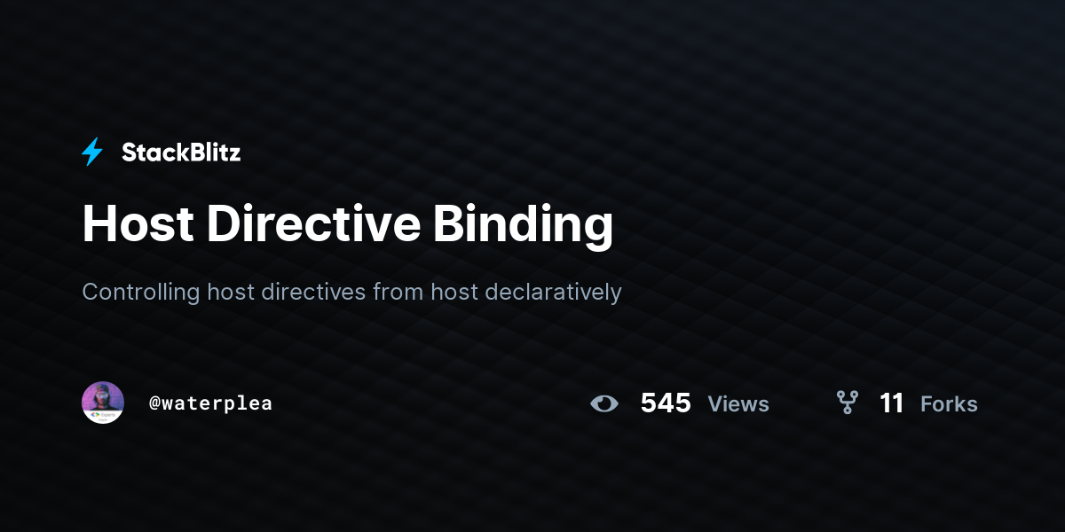 Host Directive Binding - StackBlitz