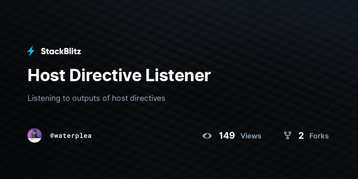 Host Directive Listener - StackBlitz