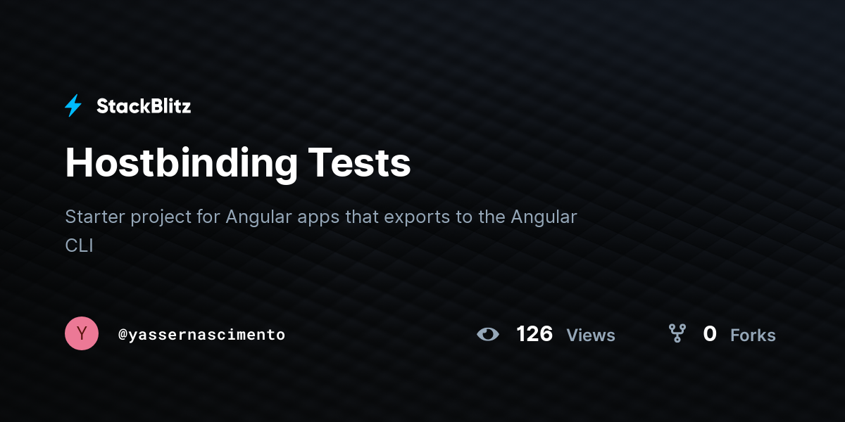 Hostbinding Tests - StackBlitz