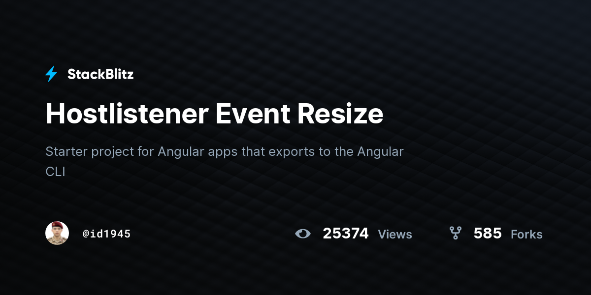 Hostlistener Event Resize - StackBlitz