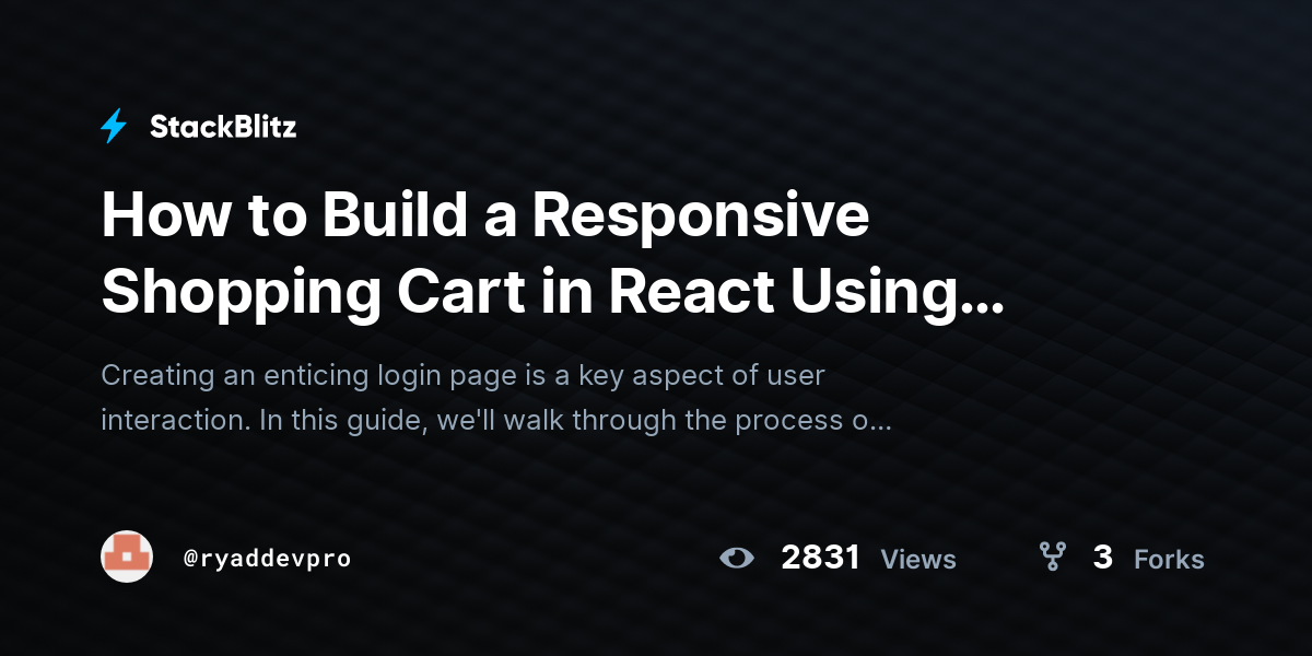 How to Build a Responsive Shopping Cart in React Using Tailwind CSS and ...